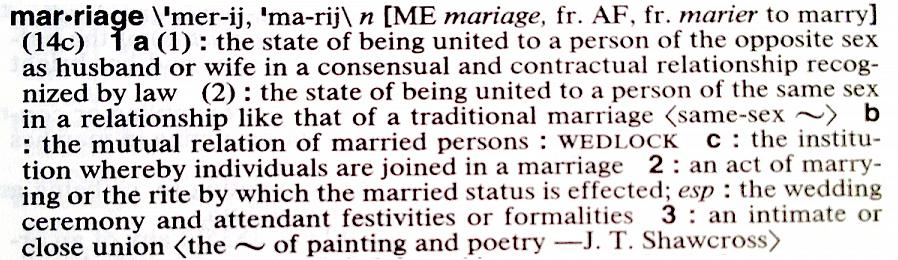 Ekteskap er definert forskjellig