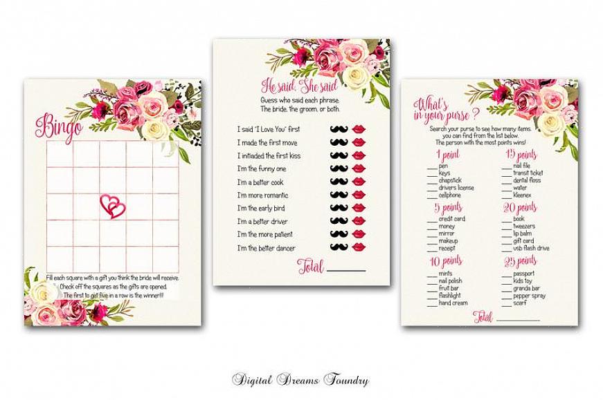 Forbered deg på et spill med bridal shower bingo