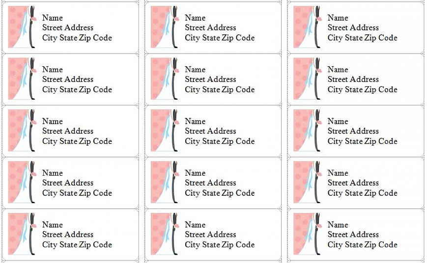 Disse vakkert designede malene for bryllupsetiketter inkluderer de for en tjeneste