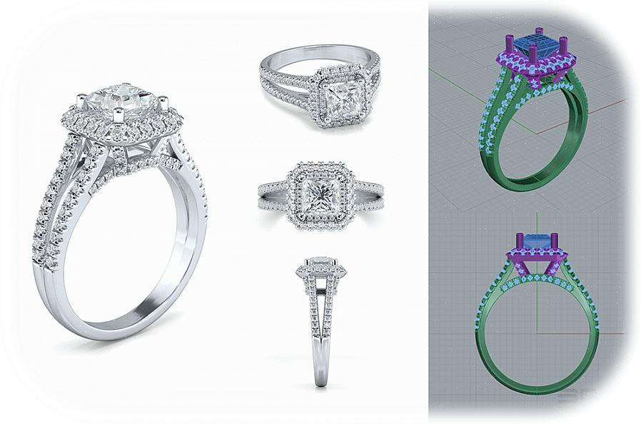 En annen forlovelsesringdesign hadde tulipanblader