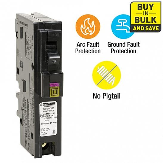 Med en GFCI-bryter kobles den nøytrale kretsledningen til den nøytrale terminalen på bryteren