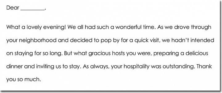 Hva du skal skrive i en takk etter et middagsfest