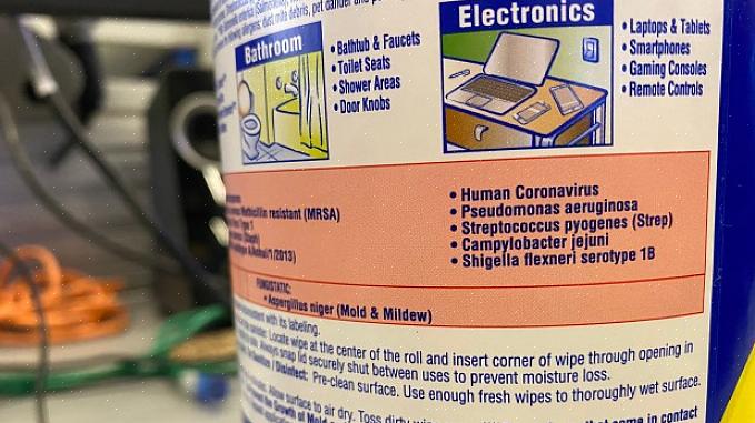 Desinfeksjonsmiddelet på klutene vil ikke trenge gjennom eller fjerne fast stoff på benkene