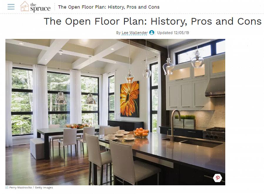 Ofte inkluderer åpne planløsninger en kombinasjon av kjøkken