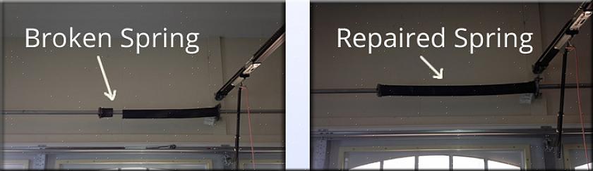 Garasjeportfjærer er festet til braketter på bunnen av garasjeporten