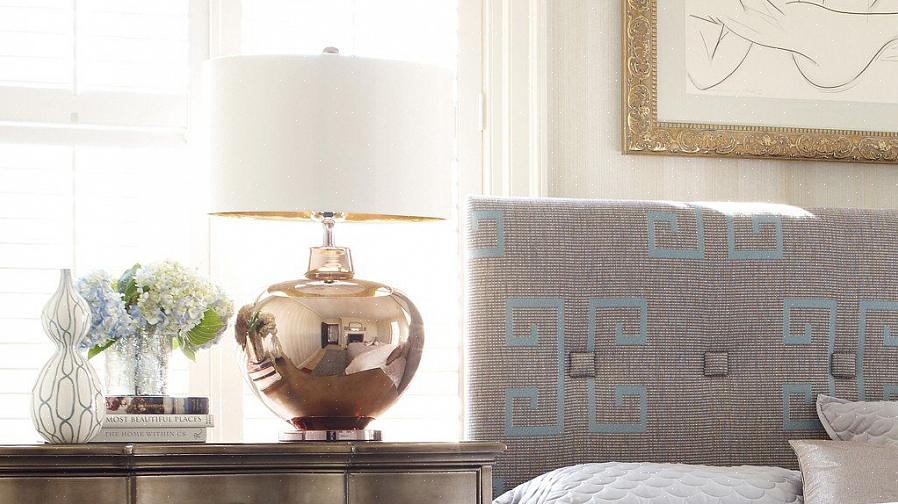 Gull lampeskjerm for å fremheve spisestuen