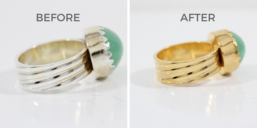 Er laget med et veldig tynt lag med gull festet til et uedle metall som sølv eller kobber ved bruk