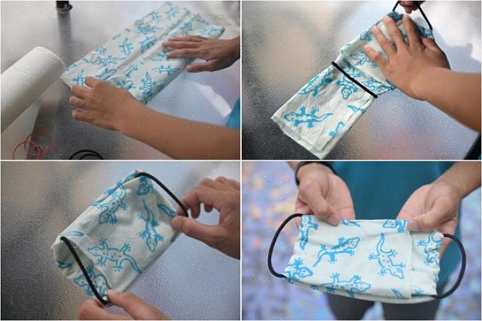 Høyre ned på toppen av stoffstykket som har elastikken festet